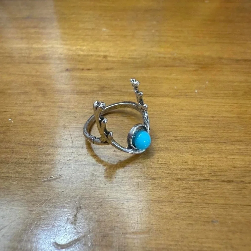 Silver turquoise‎ ring
